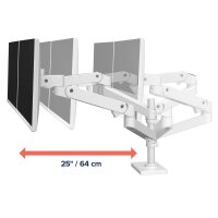 ergotron Monitor-Halterung LX Pro Dual Stacking 45-690-290 weiß für 2 Monitore, Tischbohrung, Tischklemme