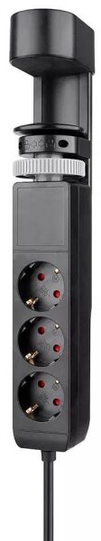 Neomounts DS22-840BL6 3-fach Tischsteckdose 1,4 m schwarz mit USB-Buchse