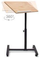 relaxdays PC-Tisch höhenverstellbar eiche hell 60,0...