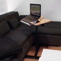 relaxdays PC-Tisch höhenverstellbar eiche hell 60,0 x 40,5 x 58,0 - 95,0 cm
