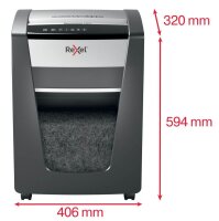 Rexel Momentum M515 Aktenvernichter mit Partikelschnitt P-5, 2 x 15 mm, bis 15 Blatt, schwarz