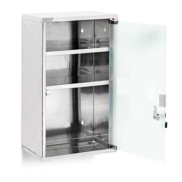 relaxdays Medizinschrank EMERGENCY XL ohne Norm silber