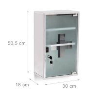 relaxdays Medizinschrank EMERGENCY XL ohne Norm silber
