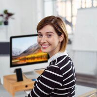 relaxdays Monitorständer braun