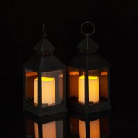 relaxdays LED Laternen schwarz 10,0 cm, 2 St.