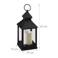relaxdays LED Laternen schwarz 10,0 cm, 2 St.