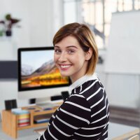 relaxdays Monitorständer braun