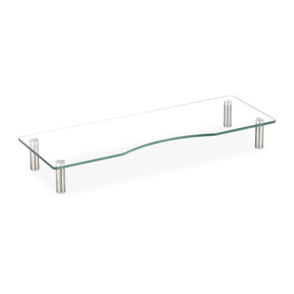 relaxdays Monitorständer silber, transparent