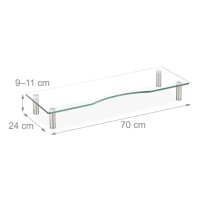 relaxdays Monitorständer silber, transparent