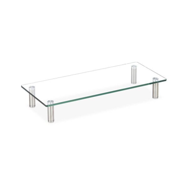 relaxdays Monitorständer silber, transparent