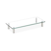 relaxdays Monitorständer silber, transparent
