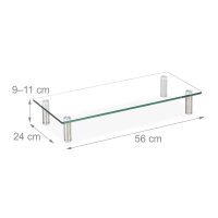 relaxdays Monitorständer silber, transparent