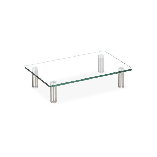 relaxdays Monitorständer silber, transparent