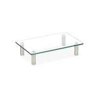 relaxdays Monitorständer silber, transparent
