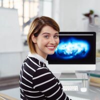 relaxdays Monitorständer silber, transparent