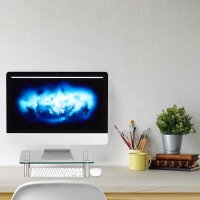 relaxdays Monitorständer silber, transparent