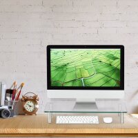 relaxdays Monitorständer silber, transparent