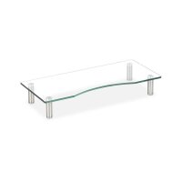 relaxdays Monitorständer silber, transparent