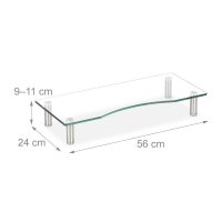 relaxdays Monitorständer silber, transparent