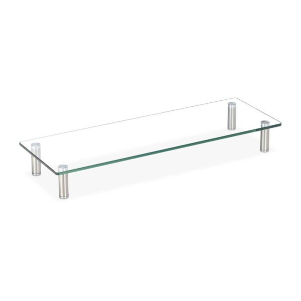 relaxdays Monitorständer silber, transparent