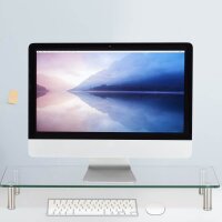 relaxdays Monitorständer silber, transparent