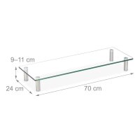 relaxdays Monitorständer silber, transparent