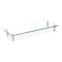 relaxdays Monitorständer silber, transparent