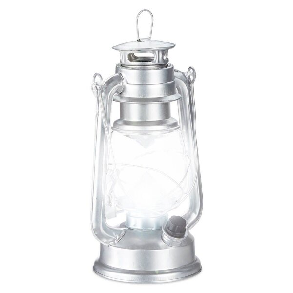 relaxdays LED Laterne silber 11,5 cm, 1 St.