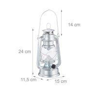 relaxdays LED Laterne silber 11,5 cm, 1 St.