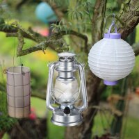 relaxdays LED Laterne silber 11,5 cm, 1 St.