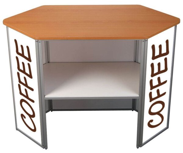 update displays Messetheke gerade, buche 122,5 x 55,0 x 93,0 cm