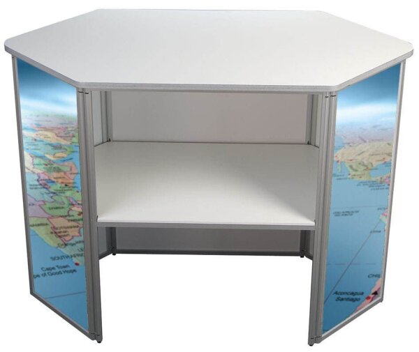 update displays Messetheke gerade, weiß 122,5 x 55,0 x 93,0 cm