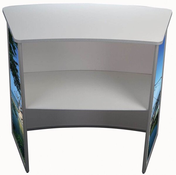 update displays Messetheke Konvex gebogen, weiß 106,0 x 58,0 x 93,0 cm