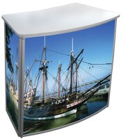 update displays Messetheke Konvex gebogen, weiß 106,0 x 58,0 x 93,0 cm