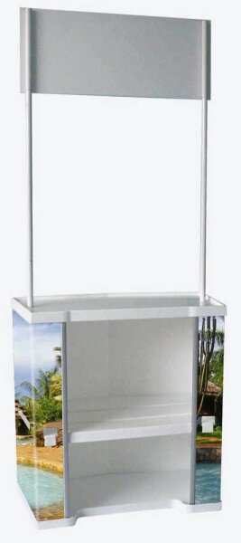 update displays Messetheke gerade, weiß 90,0 x 51,0 x 91,0 - 220,0 cm