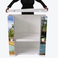 update displays Messetheke gerade, weiß 90,0 x 51,0 x 91,0 - 220,0 cm