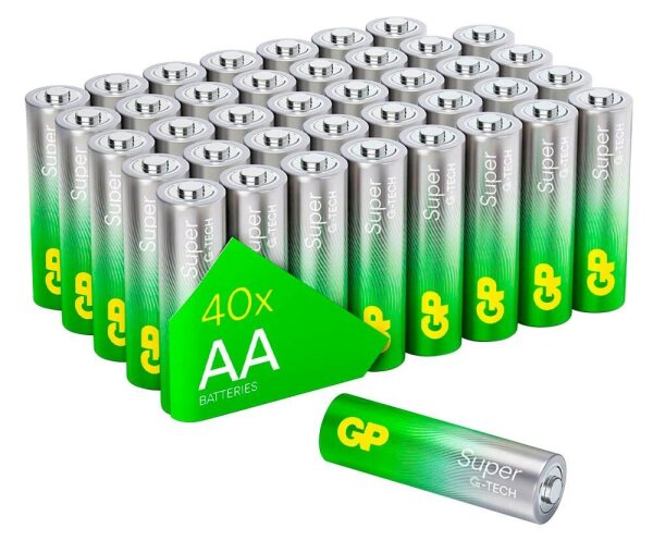 GP Batterien SUPER Alkali-Mangan Mignon AA 1,5 V, 40 St.