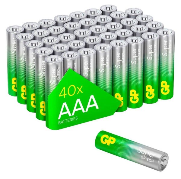 GP Batterien SUPER Alkali-Mangan Micro AAA 1,5 V, 40 St.