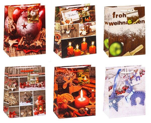 TSI Geschenktüten Weihnachten Serie 6 Motiv sortiert 18,0 x 23,0 cm
