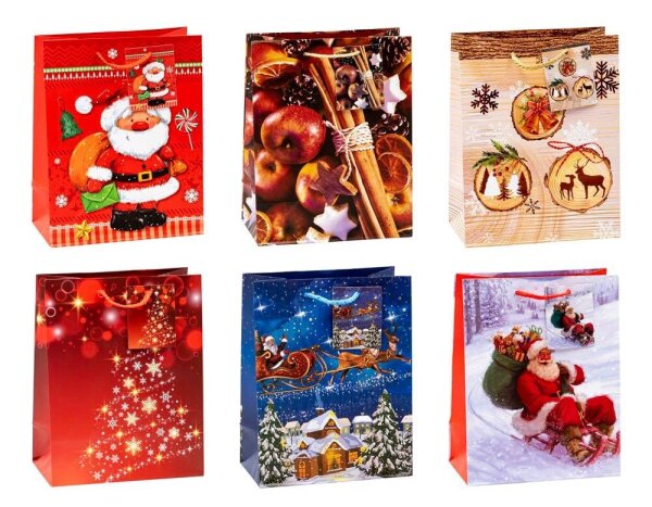 12 TSI Geschenktüten Weihnachten Serie 7 Motiv sortiert 18,0 x 23,0 cm