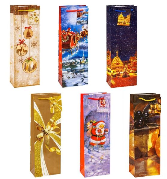12 TSI Geschenktüten Weihnachten Serie 7 Motiv sortiert 12,0 x 36,0 cm