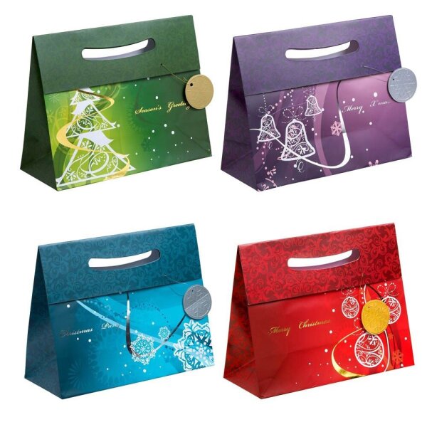12 TSI Geschenktüten Weihnachten Elegant Motiv sortiert 33,0 x 26,0 cm