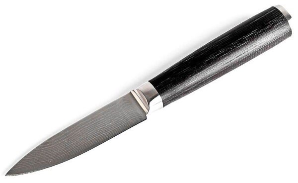 Echtwerk Küchenmesser  Damast silber, schwarz, Klinge: 8,5 cm, 1 St.