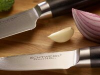 Echtwerk Küchenmesser  Damast silber, schwarz, Klinge: 8,5 cm, 1 St.