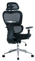 Bürostuhl Mesh, BT-1388F-1K Stoff schwarz, Gestell chrom