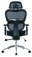 Bürostuhl Mesh, BT-1388F-1K Stoff schwarz, Gestell chrom