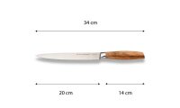 Echtwerk Schinkenmesser Classic Edition silber, braun, Klinge: 20,0 cm, 1 St.
