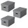 Esselte Home Aufbewahrungsboxen 17,5 l grau 26,5 x 36,5 x 20,5 cm, 3 St.