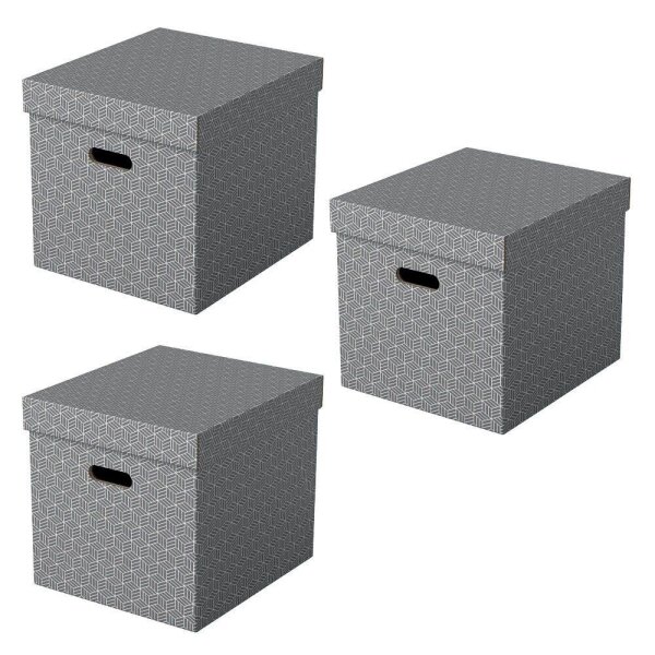 Esselte Home Aufbewahrungsboxen 33,0 l grau 32,0 x 36,5 x 31,5 cm, 3 St.