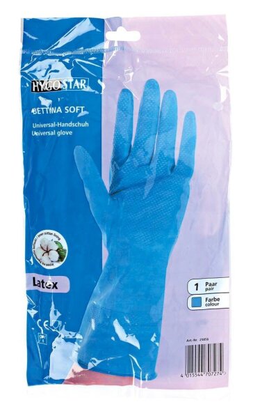 HYGONORM unisex Gummihandschuhe Bettina Soft blau Größe 7, 1 Paar